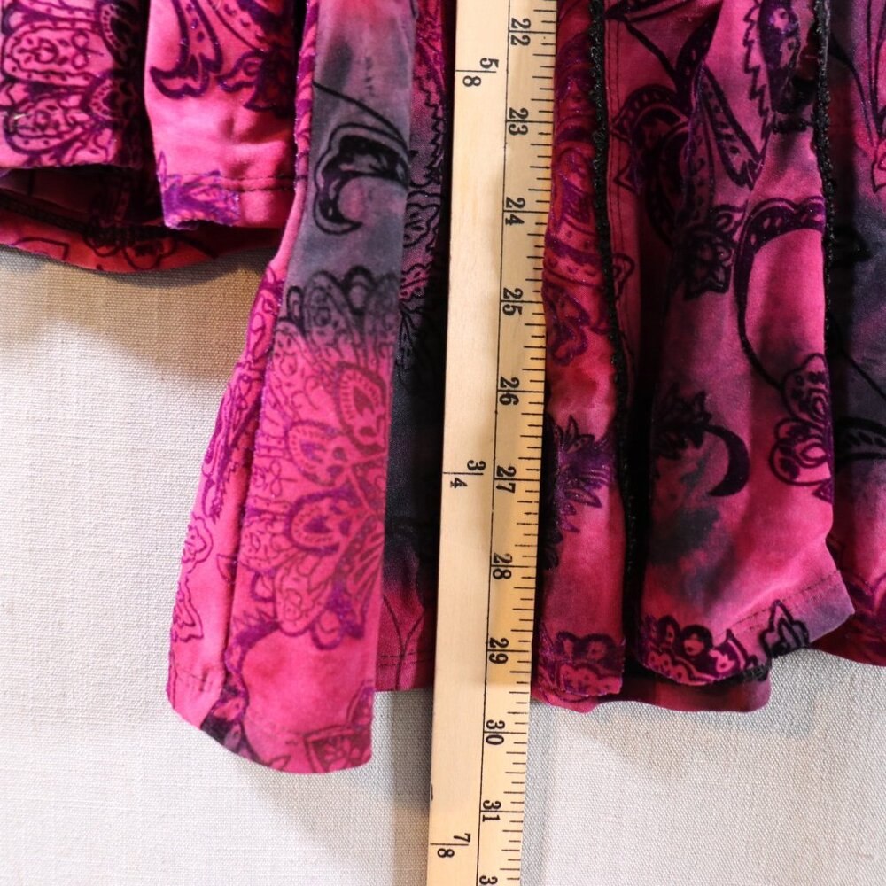 SAMI & JO Boho Burnout Tunic Top Plus Size 3X Pink Black Bell Sleeve Blouse - Picture 10 of 13